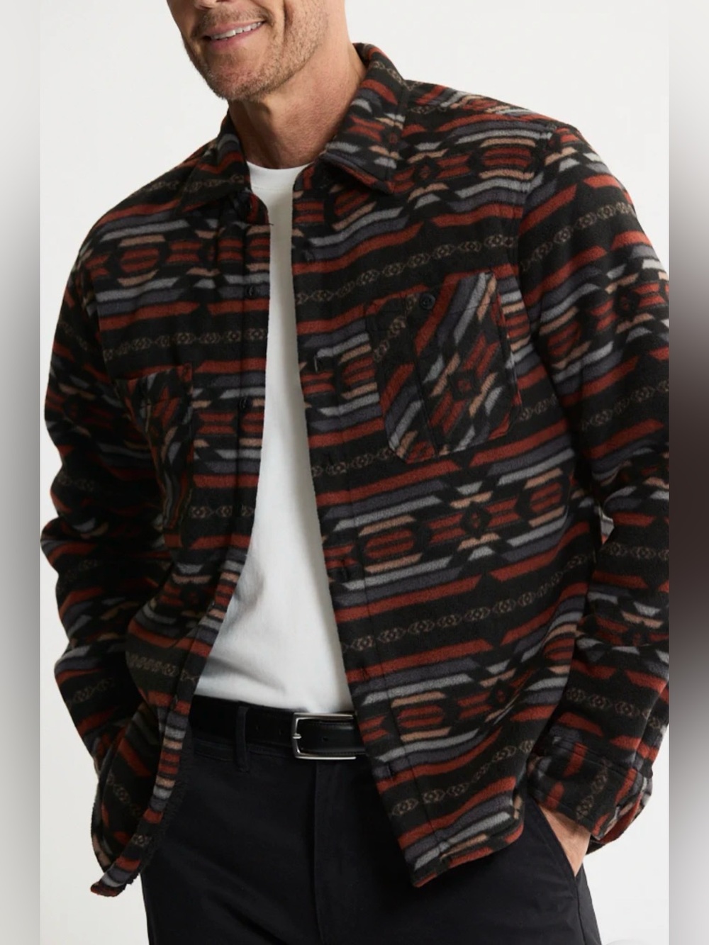 Men’s Aztec Sherpa wool coat